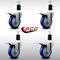 Service Caster 4'' SS Blue Poly Swivel 1-1/2'' Expanding Stem Caster Set Total Lock Brake, 4PK SCC-SSEXTTL20S414-PPUB-BLUE-112-4 - alternate 3